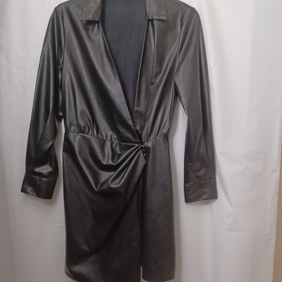 Zara Dresses & Skirts - WOMEN'S ZARA FAUX LEATHER WRAP MINI DRESS